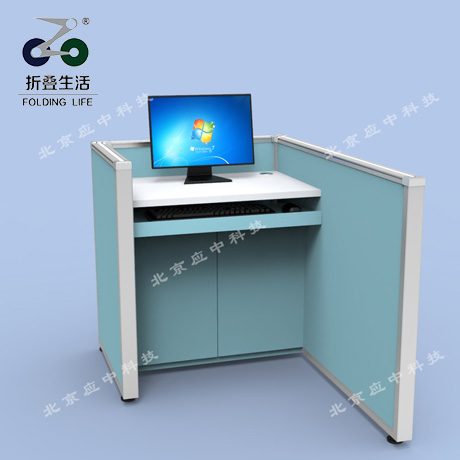 右L型升降屏風(fēng)電腦桌（愛(ài)馬仕藍(lán)）