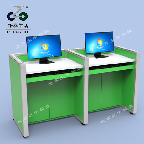 E字型升降屏風(fēng)電腦桌（鸚鵡綠）
