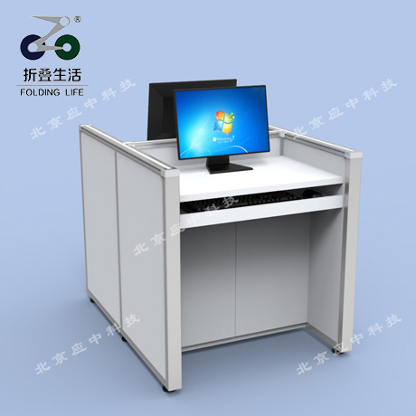 H型升降屏風(fēng)電腦桌（暖白色）