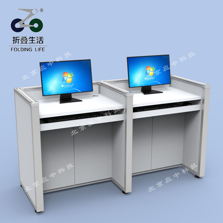 E字型升降屏風(fēng)電腦桌（暖白色）