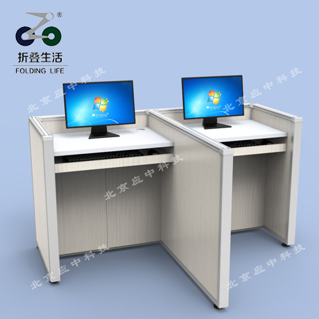 山字型升降屏風(fēng)電腦桌（木紋色）